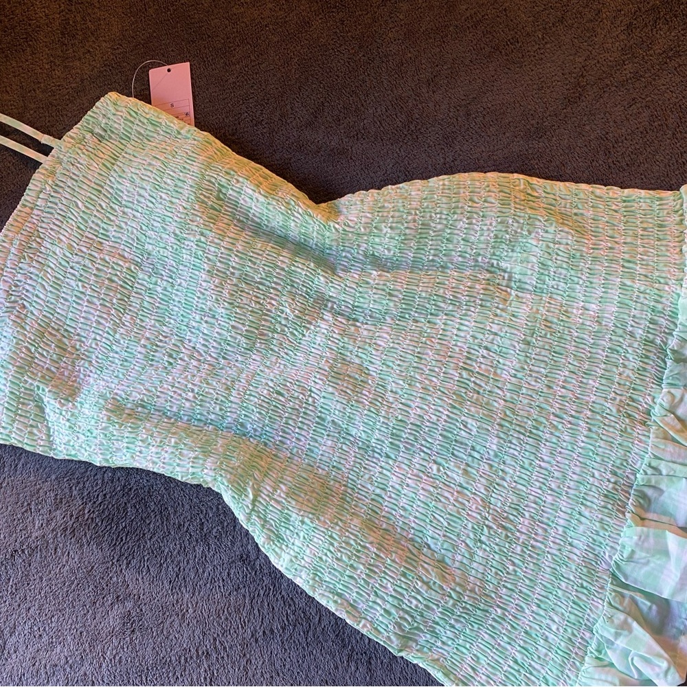 Wild Fable Mint Green Textured Mini Dress
